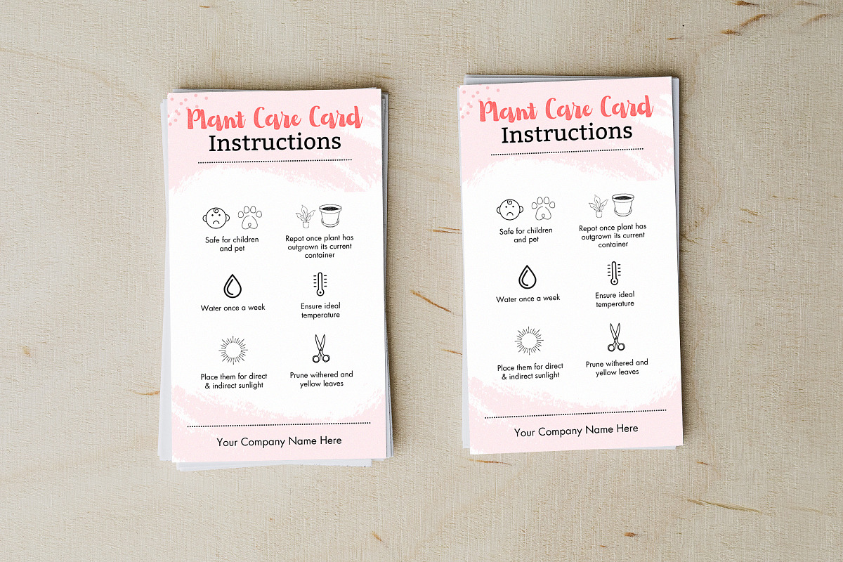 Plant Care Card Template, a Templates & Theme by Snapybiz (Photo 3 of 10)