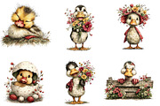 Whimsical Easter Duck Clipart, an Illustration by Dream Creation (Thumbnail 3 of 7)