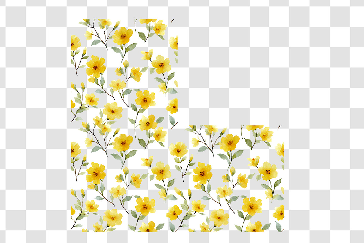 Yellow Flower Brush Pattern, an Illustration by Daily.Designs (Photo 2 of 6)