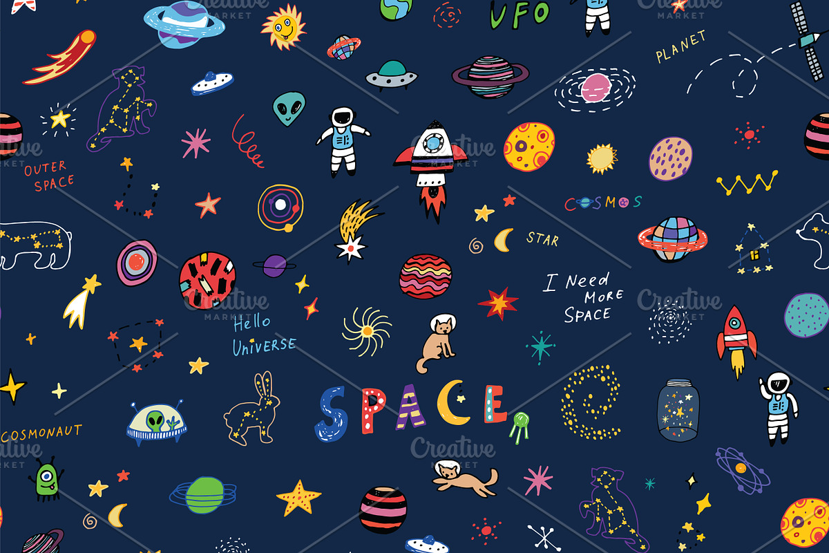 Doodle Space, a Pattern Graphic by GooseFrol (Photo 4 of 6)