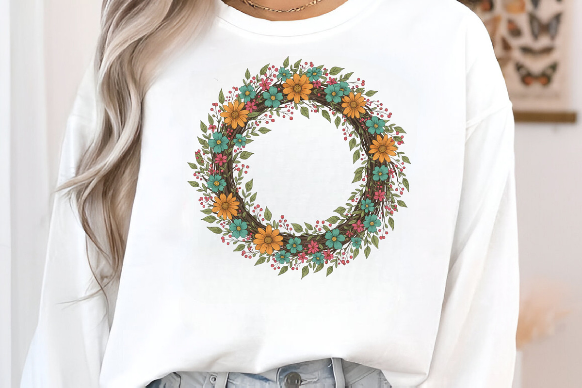 Floral Wreath PNG, an Illustration by Craft Nest (Photo 2 of 6)