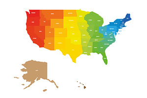 Colorful Map Of United States