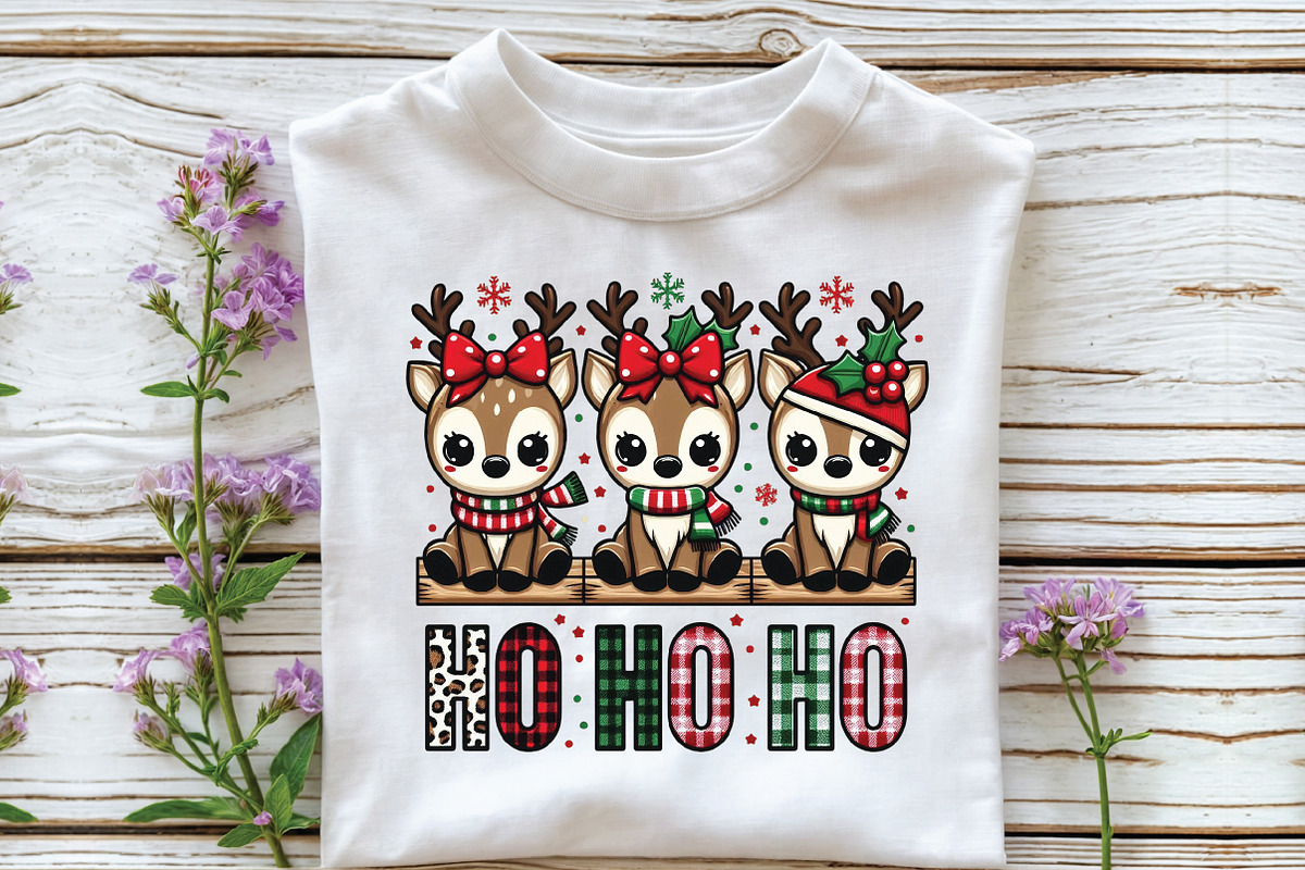 HO HO HO Reindeer Christmas PNG, an Illustration by Libby Wishes (Photo 2 of 5)