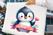 Penguin Valentine's Day Clipart, an Illustration by SinaCreation (Thumbnail 8 of 11)