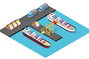 Isometric port cargo ship, a Transportation Illustration by AlexZeL (Thumbnail 3 of 9)