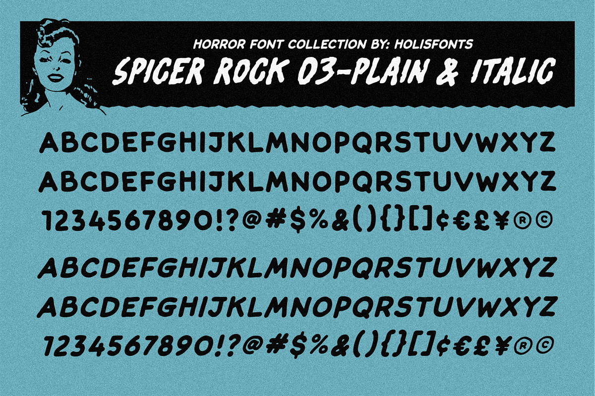 Spicer Rock Horror Font Collection, a Sans Serif Font by 24Design Studios (Photo 7 of 10)