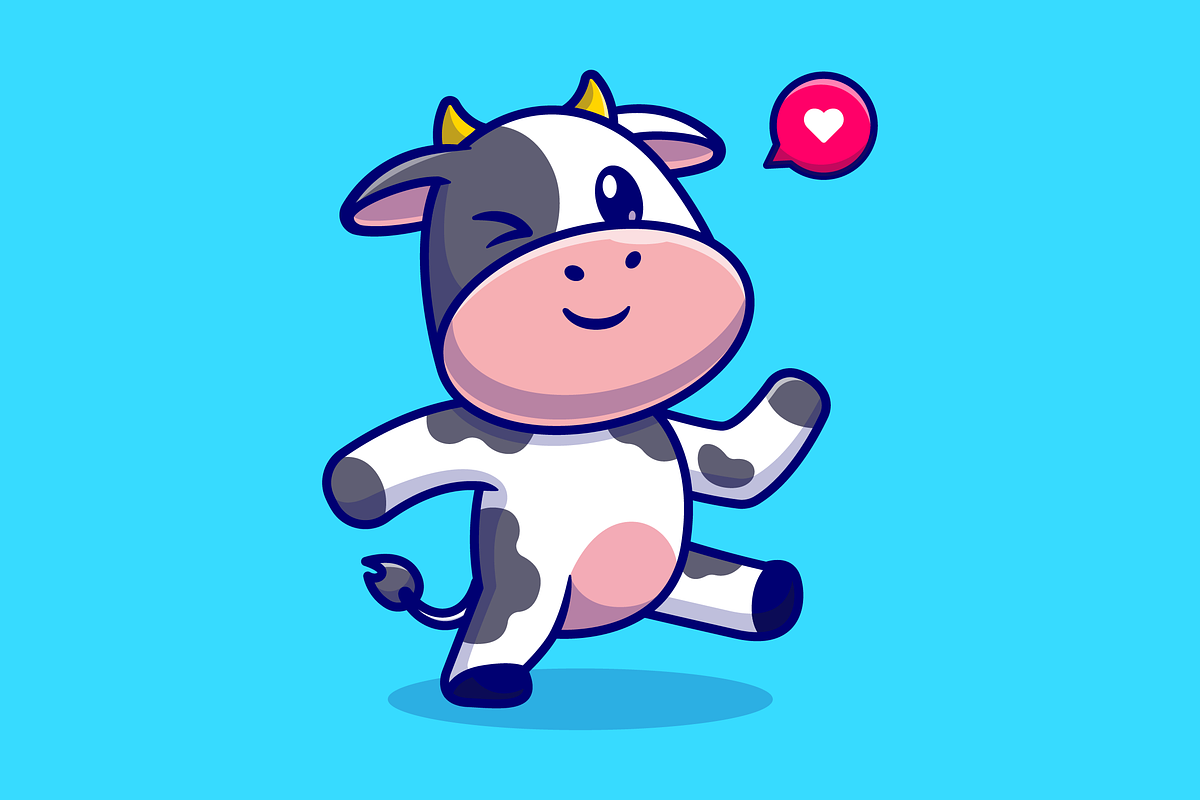 Cute Cow Dancing Cartoon, an Animal Illustration by Catalyst Labs