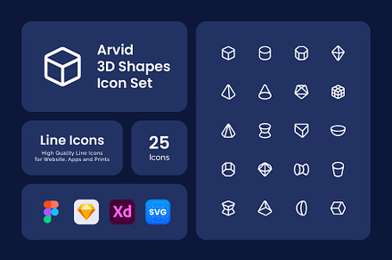 Arvid - 3D Shapes Icon Set, an Icon by DailyYouth
