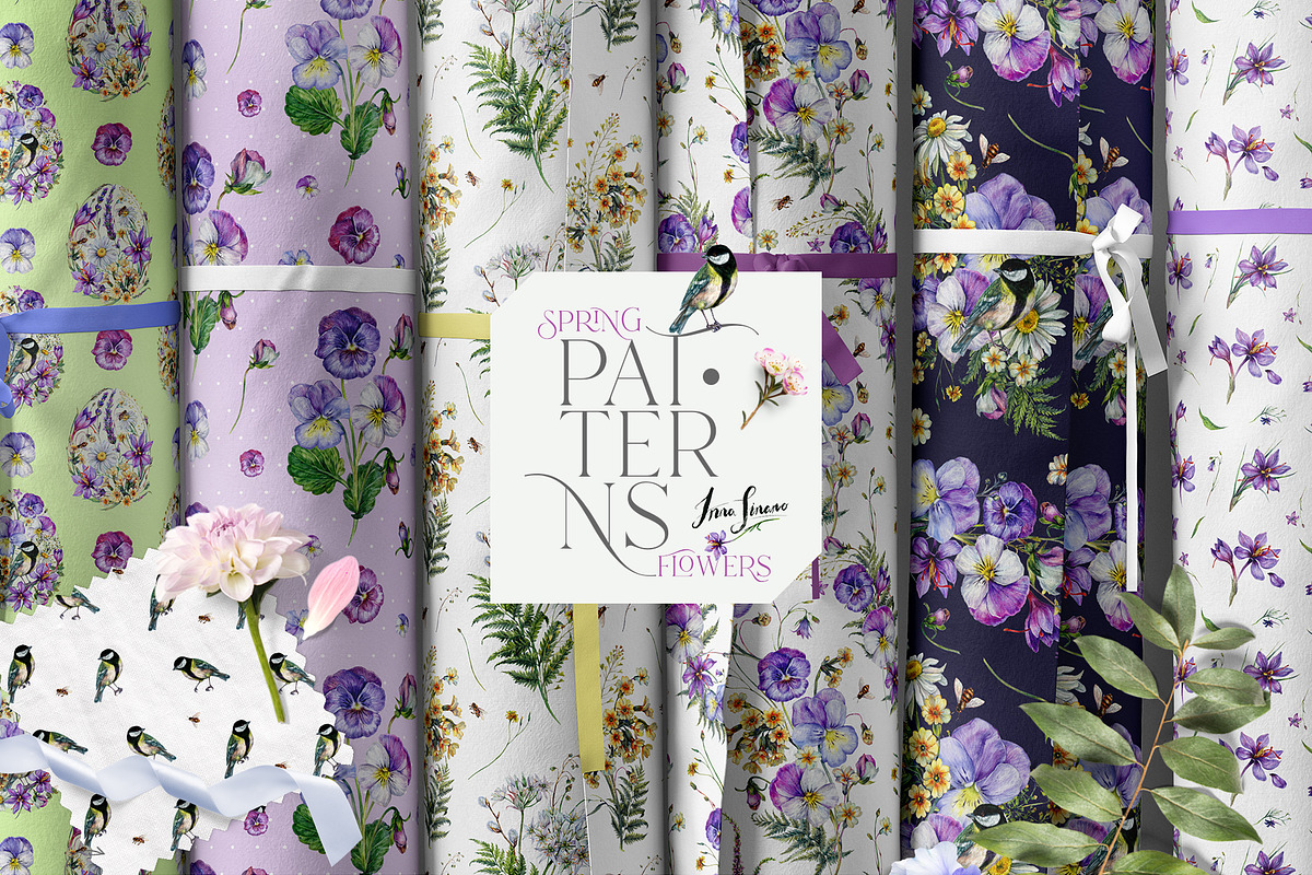 SPRING FLOWERS Watercolor Collection, a Decorative Illustration by Inna Sinano (Photo 8 of 11)