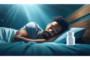 A man peacefully sleeping in bed, a Person Photo by Igor Tichonow
