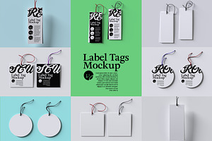 Set of Tag Clothing Labels Mockup