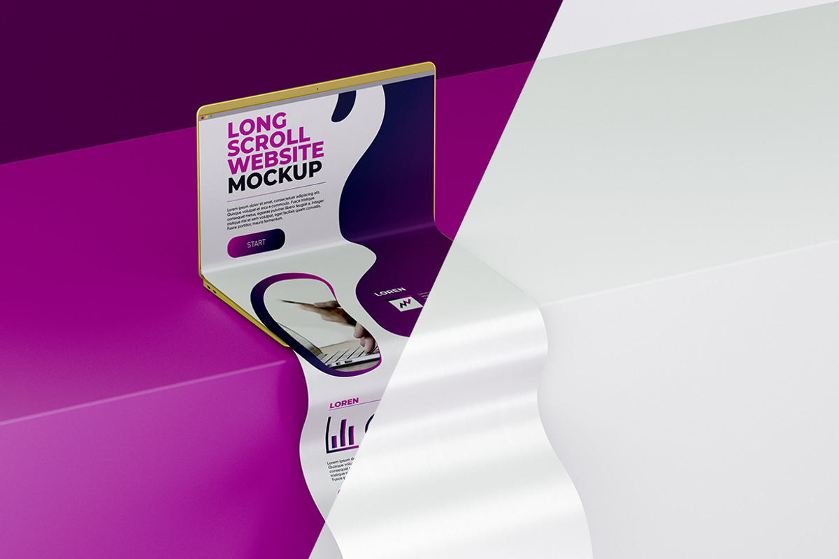 Laptop Longscroll Mockup Set, a Product Mockup by McLittle Stock (Photo 2 of 3)
