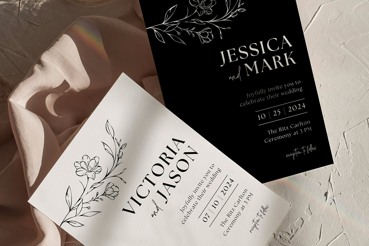 BW Invitation Canva Template, an Invitation Template by microstd (Photo 5 of 6)