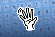 Hand Gesture Outline Illustration, an Object Graphic by SLAB! Design (Thumbnail 3 of 4)
