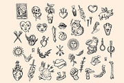 Gothic Tattoo Clipart Bundle, an Object Illustration by ClayStudio (Thumbnail 2 of 8)