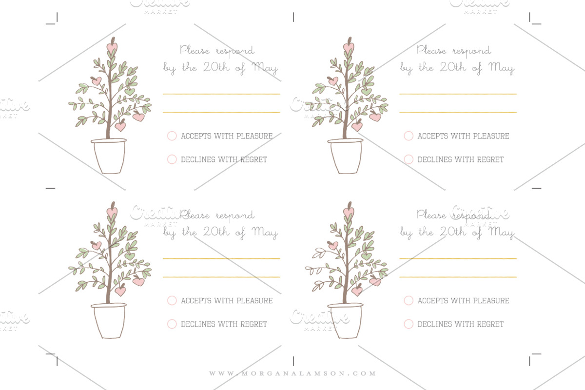 LoveTree Wedding Invitation Suite, an Invitation Template by MoLa (Photo 4 of 5)
