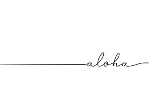 Aloha Word - Continuous One Line