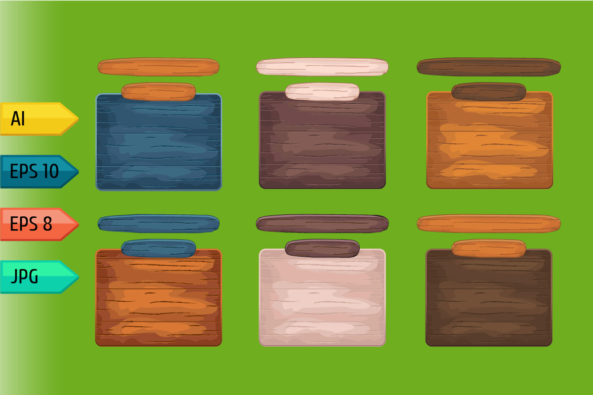 Wooden window for game with header., a Templates & Theme by julia_musdotter
