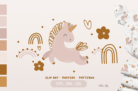 Unicorn Clipart & patterns