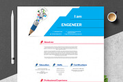 Engineering Resume Template PSD, a Resume Template by Halfcircle (Thumbnail 1 of 3)