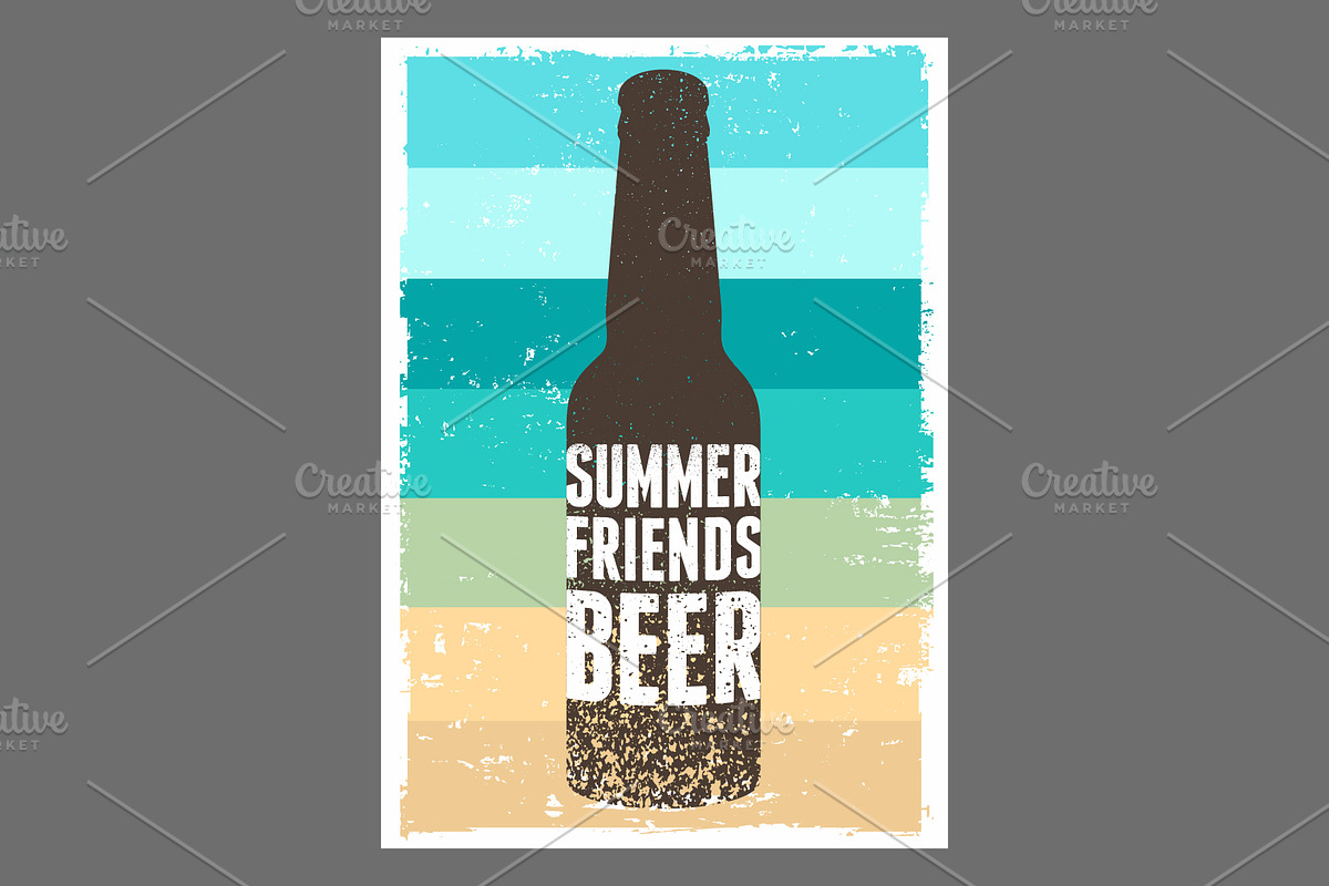 Summer Beer retro vector poster set, a Food Illustration by PoPaShop (Photo 2 of 12)