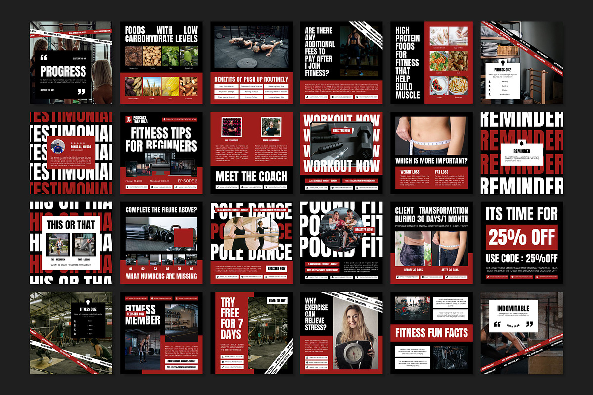 Fitness Red Template, a Social Media Template by Kalubuak (Photo 3 of 10)