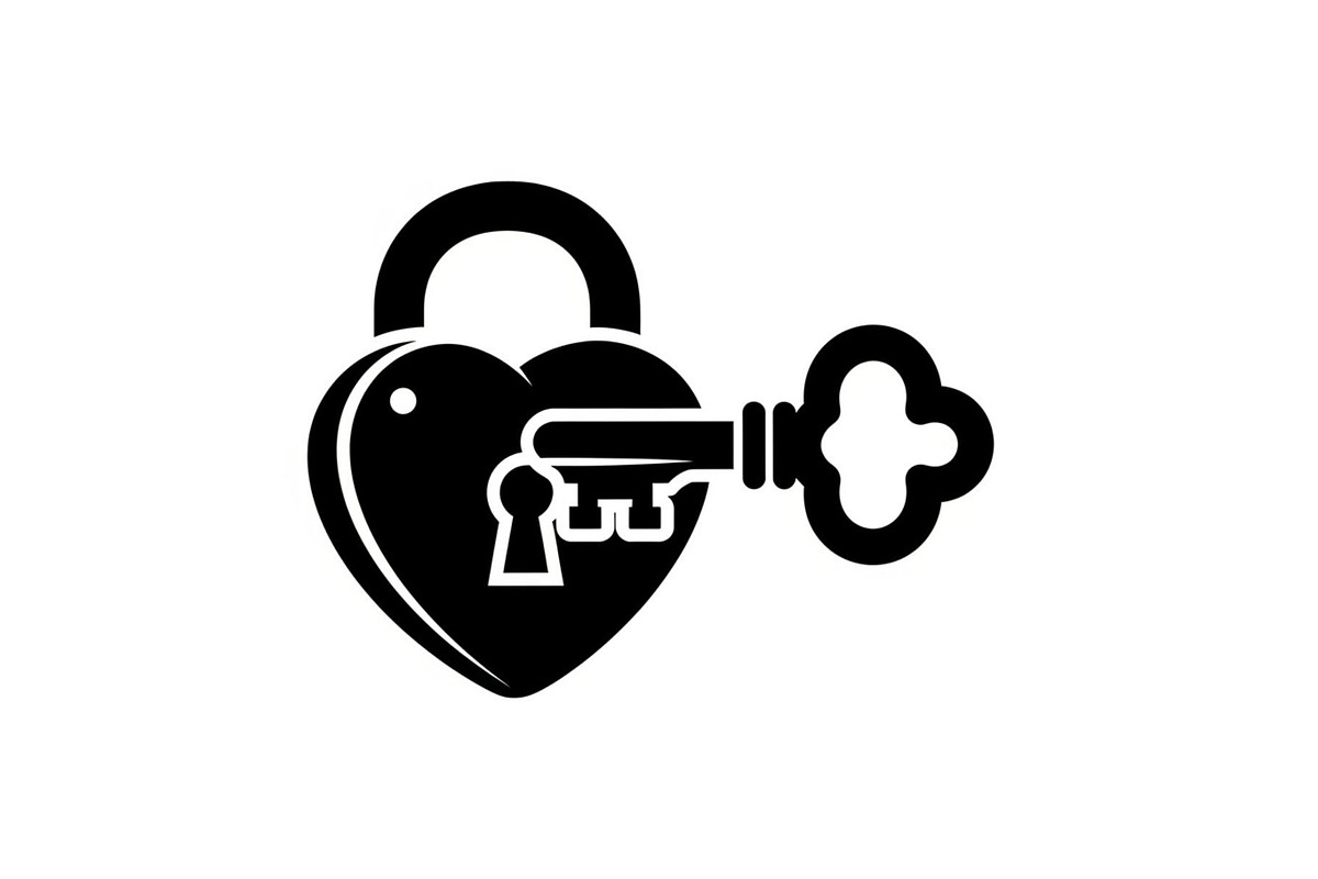 Heart Lock and Key Silhouette Icons, an Illustration by Designer_Momina (Photo 5 of 51)