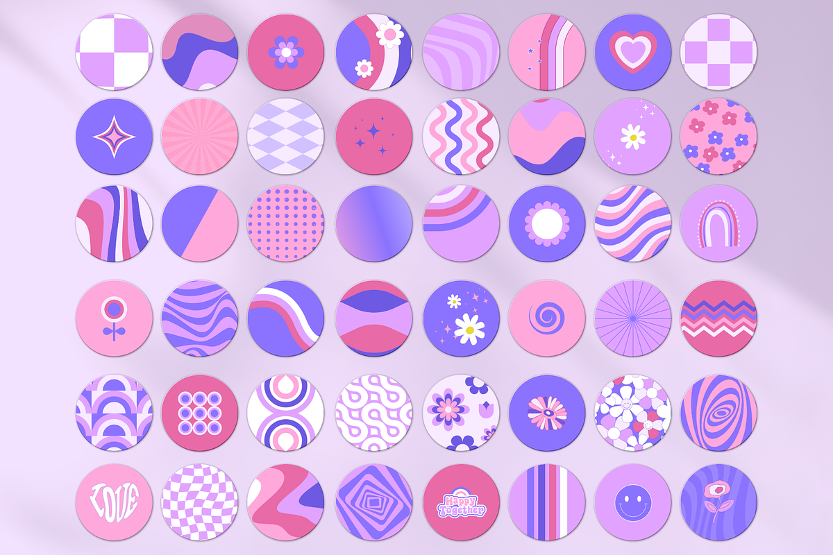 Groovy Instagram Highlight Covers, a Social Media Template by Boltik Studio (Photo 3 of 7)