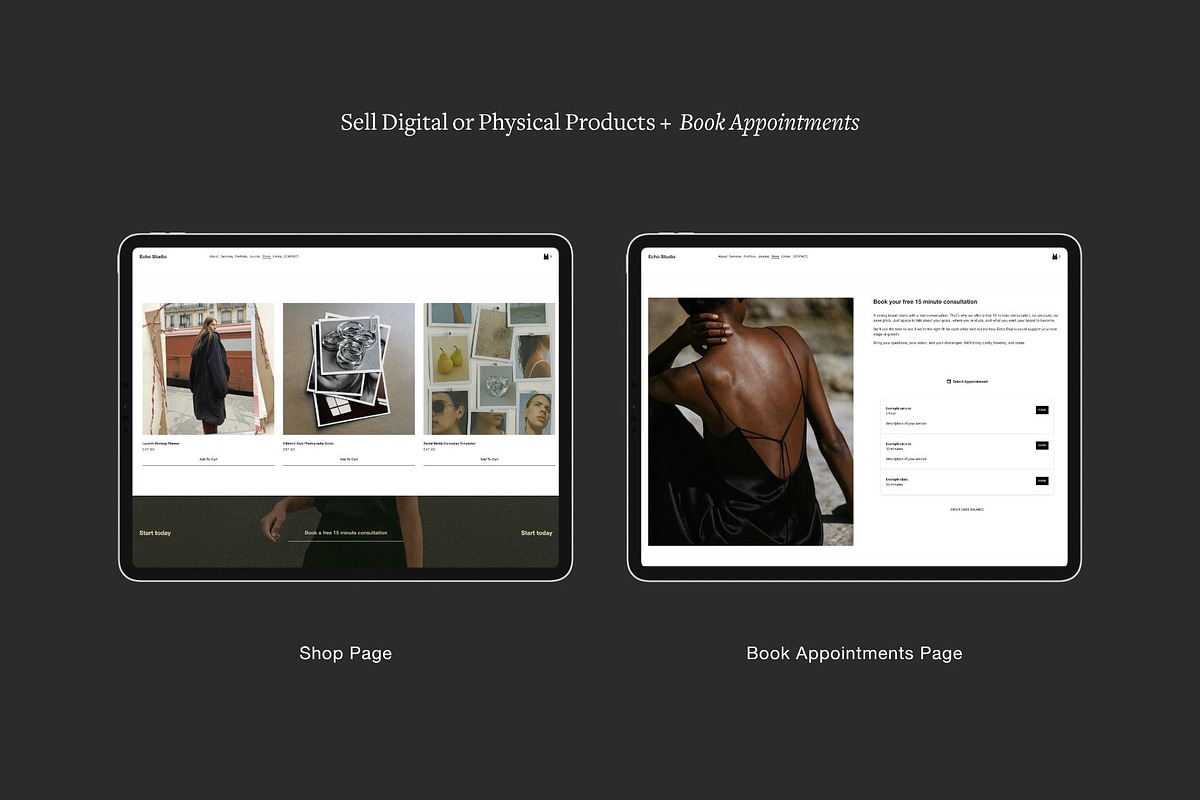 Editorial Squarespace Website, a Squarespace Template by Studio TSM (Photo 9 of 16)