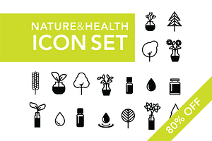 [80% OFF] Nature & Health Icon Set