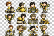 Autumn Boy Watercolor Clipart PNG, a Person Illustration by Nicolle's Colorful Art (Thumbnail 3 of 4)