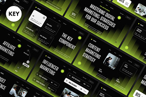 Black Digital Marketing Keynote, a Presentation Template by graphicook