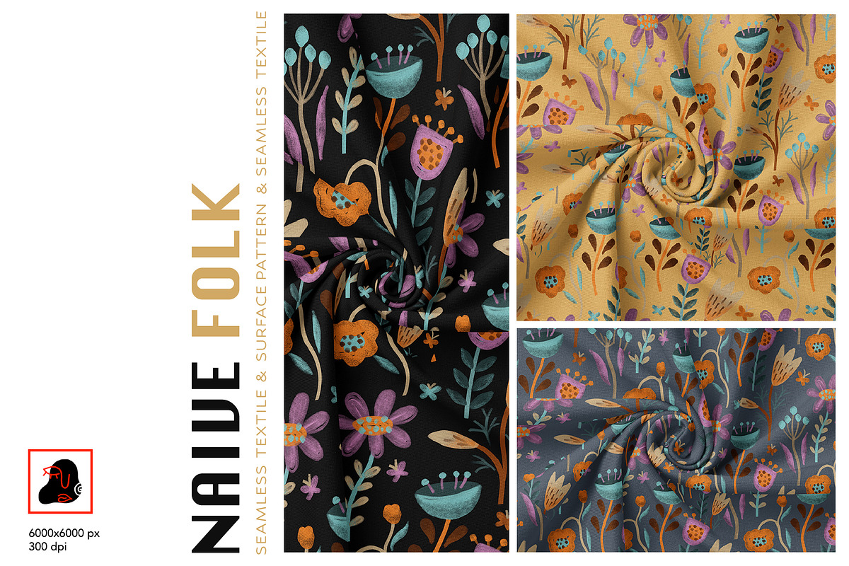 Naive Folk – Seamless Patterns, a Pattern Graphic by Alona Savchuk (Photo 1 of 10)