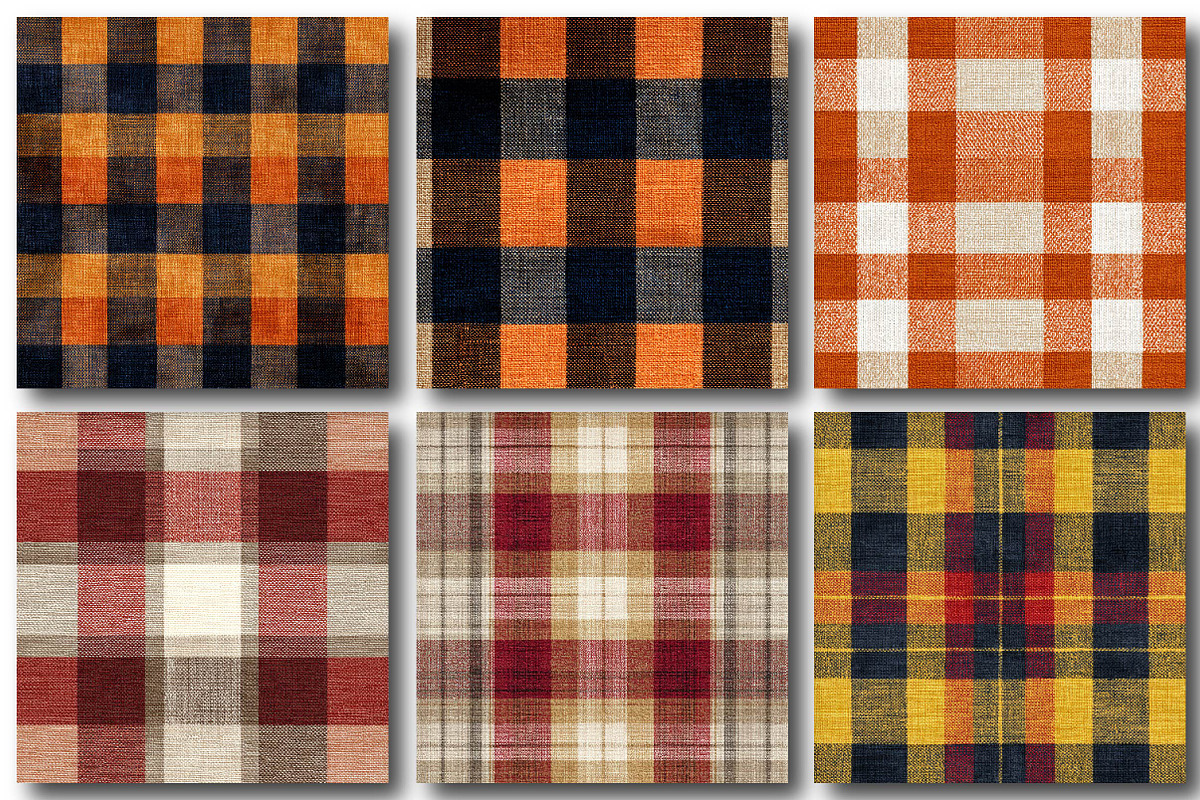 Autumn Check Patterns, a Texture Illustration by DreamPrint404