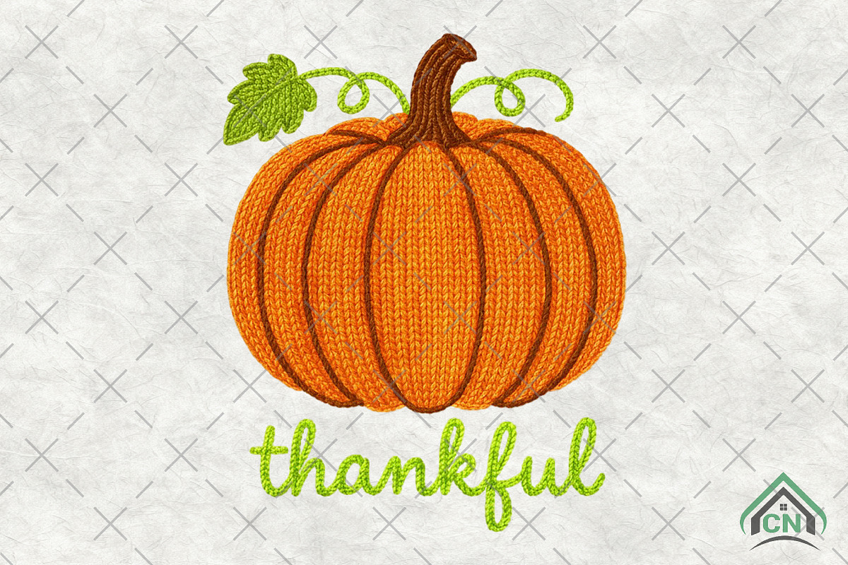 Crochet Thankful Pumpkin PNG, an Illustration by Craft Nest (Photo 1 of 6)