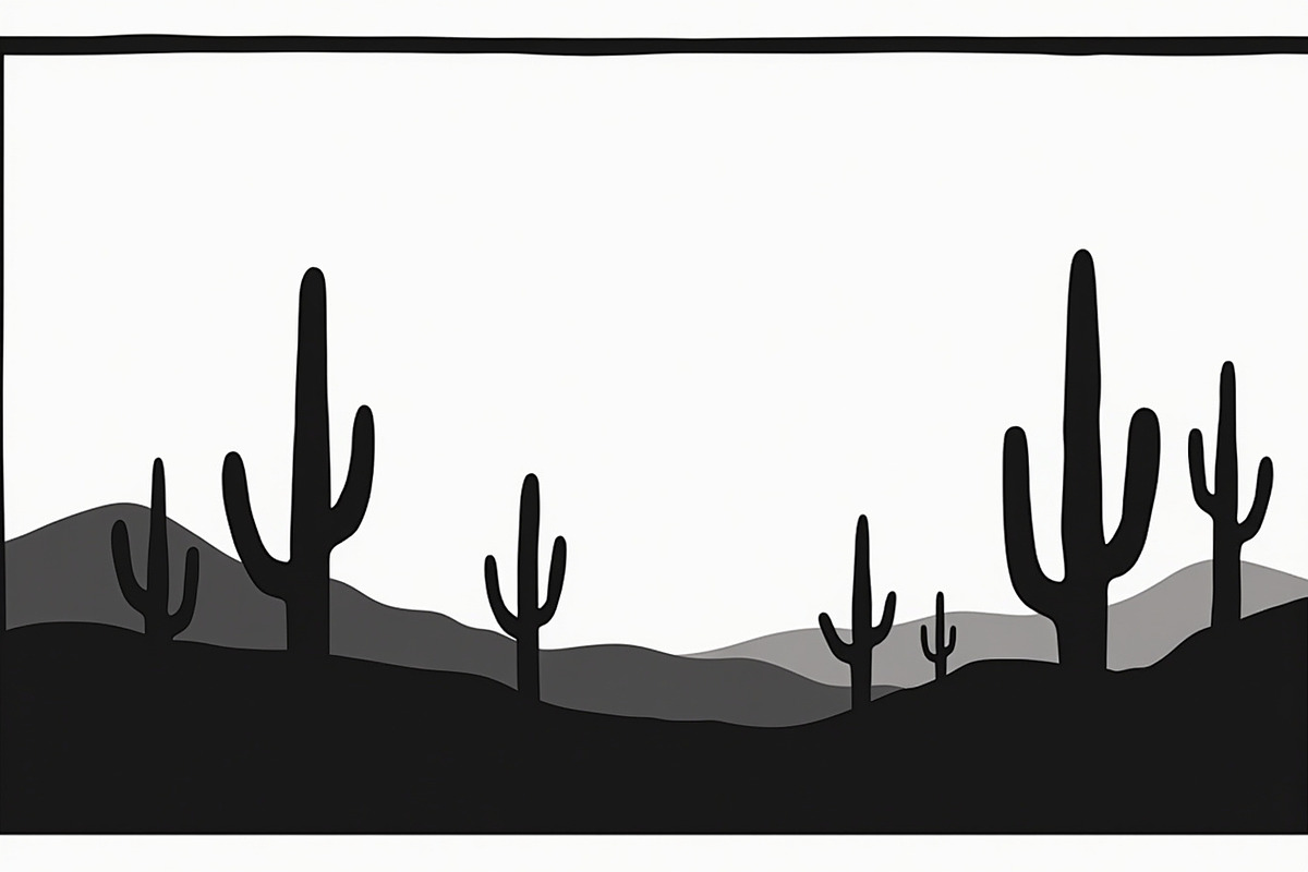 Wild Desert Cactus Scene Set, an Illustration by Creativeshirt (Photo 7 of 15)