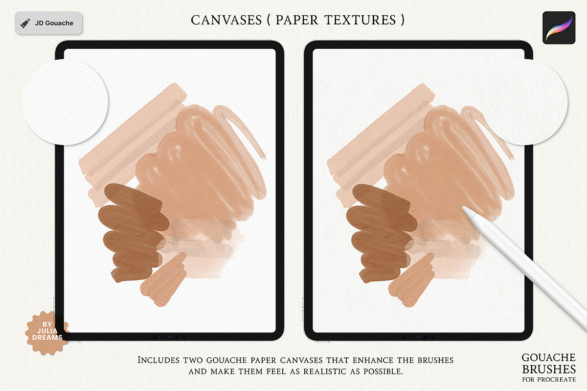 Realistic Gouache Procreate Brushes, a Brush Add-On by Julia Dreams (Photo 5 of 11)