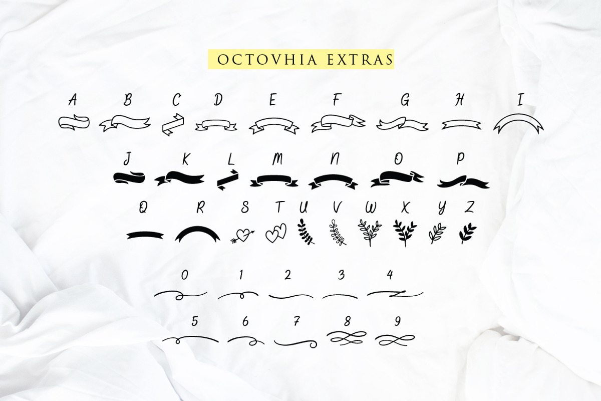 Octhovia Font Duo and Extras, a Script Font by Weape Studio (Photo 10 of 12)