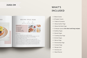 Cookbook Template Square 21x21 CM