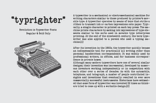 "typrighter" Regular and Bold ONLY