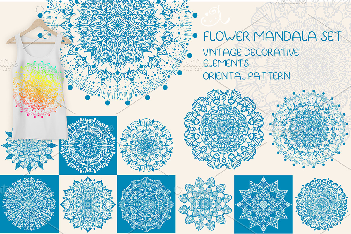 Flower Mandala set, a Decorative Illustration by JaneLane (Photo 1 of 5)