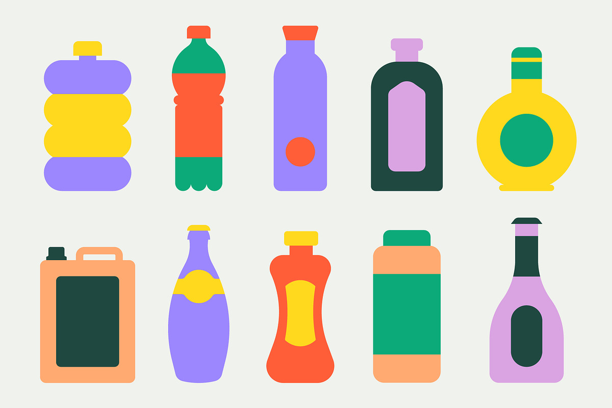 Minimal Flat Bottle Illustrations, an Object Illustration by Léo Alexandre (Photo 4 of 6)