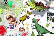 Birthday dinosaurs clipart, an Animal Illustration by ArtSpotVeronika (Thumbnail 8 of 11)