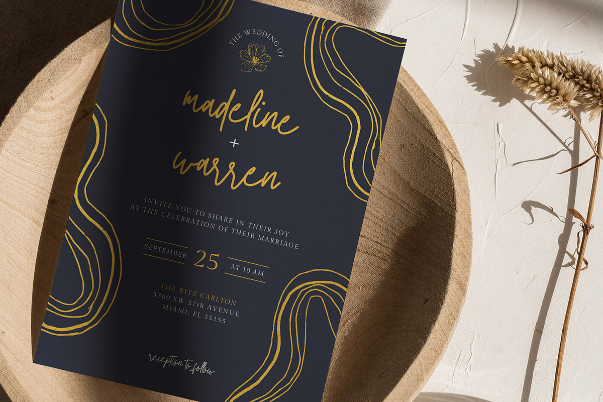 Black Gold Invitation Canva Template, an Invitation Template by microstd (Photo 2 of 6)