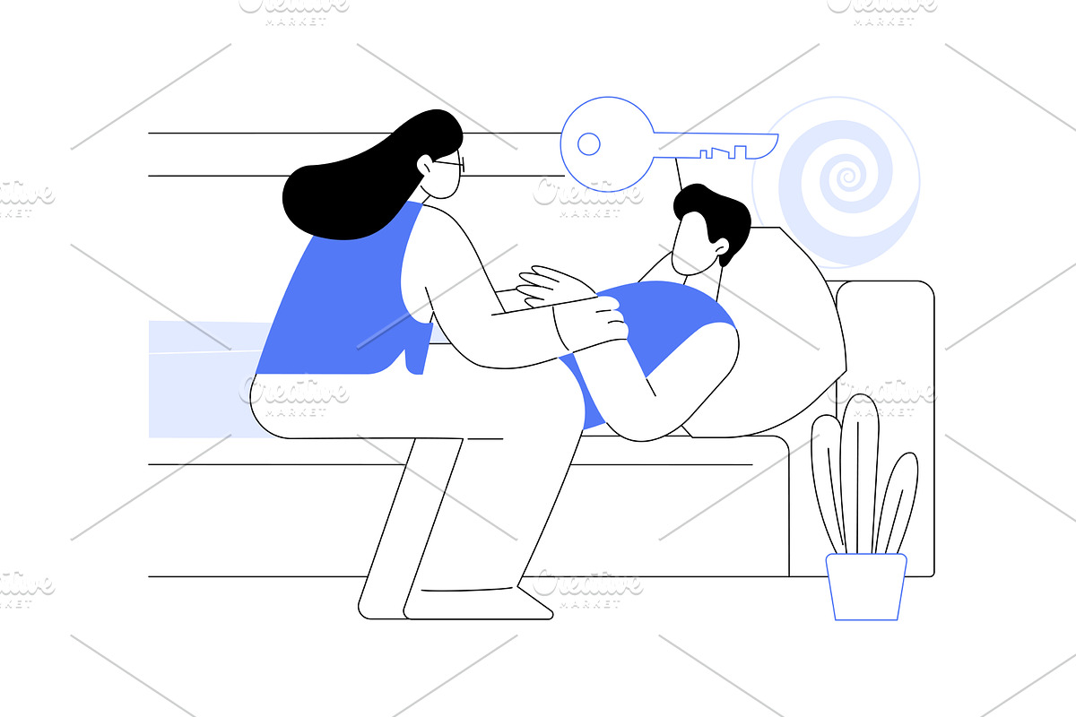 Hypnosis therapy isolated cartoon, an Object Illustration by Visual Generation