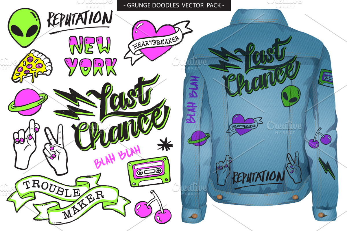 Grunge Graffiti Doodles Vector Pack, a Decorative Illustration by Lindy_doodle (Photo 7 of 13)
