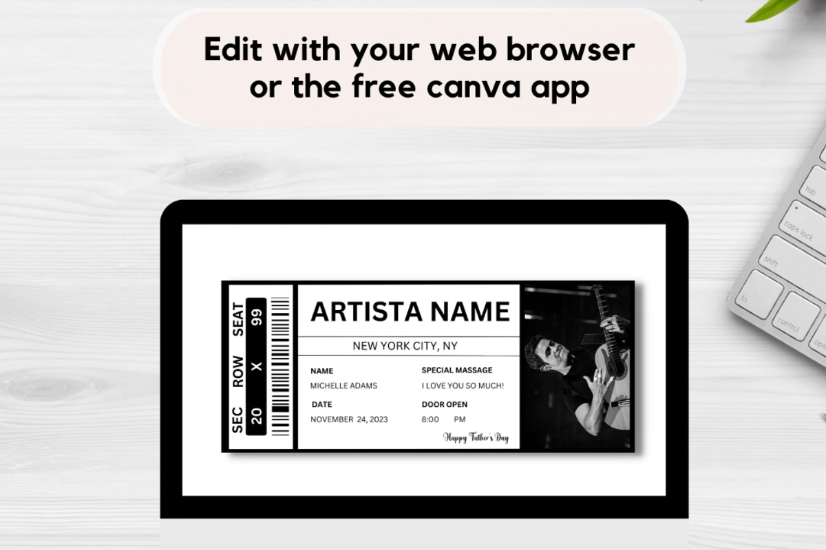 Editable Concert Ticket Template, an Invitation Template by YasdeyDesigns (Photo 6 of 9)