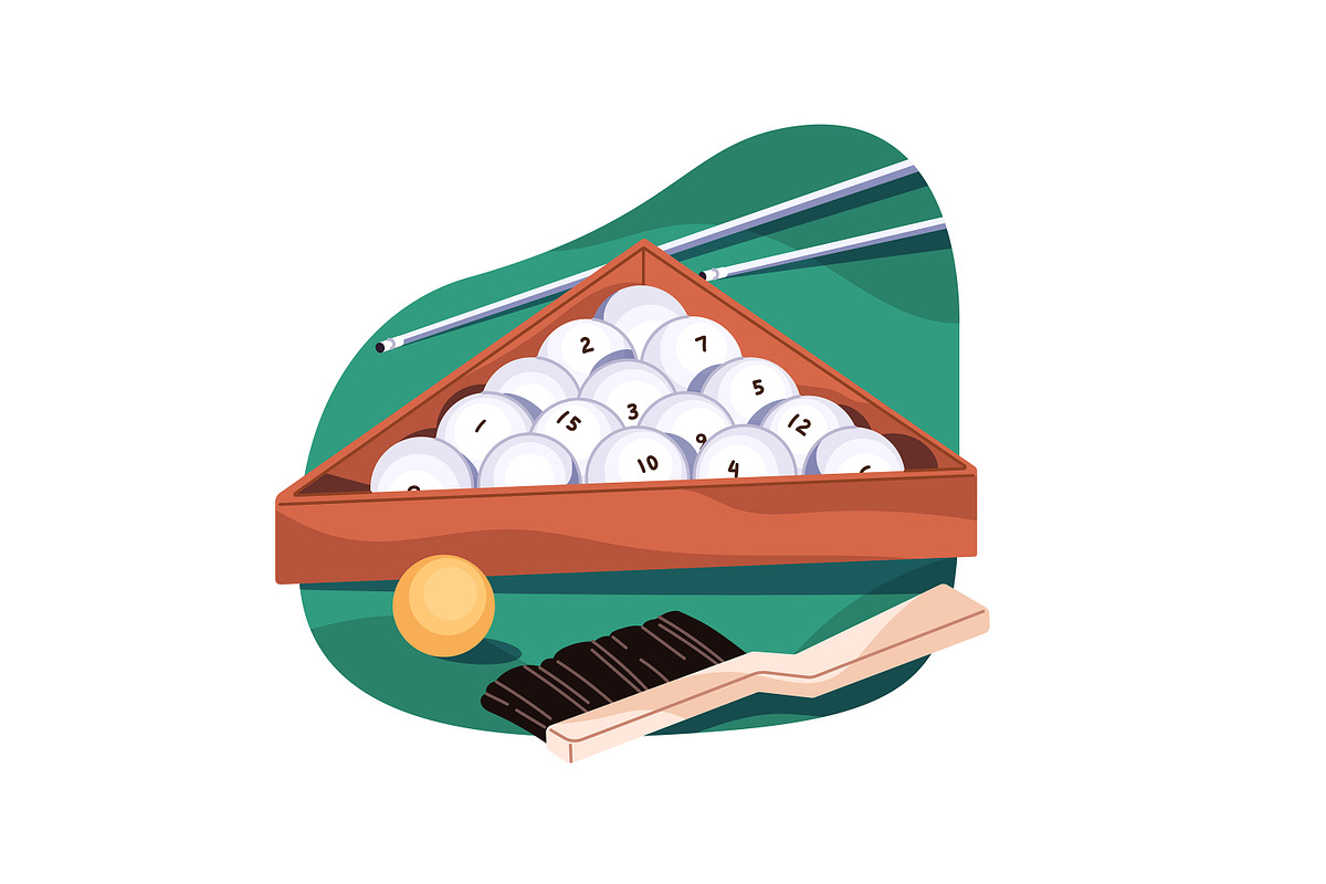 People play pool at billiard table, a Sport Illustration by PaperTrident (Photo 6 of 8)