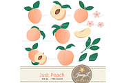 Peaches Digital Papers & Clipart, a Pattern Graphic by JennyL Designs (Thumbnail 2 of 7)