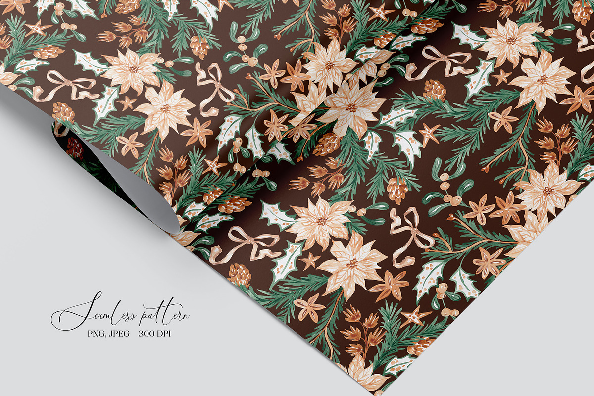 Christmas Botanicals Repeat Print, a Pattern Graphic by SirenaArt (Photo 12 of 21)